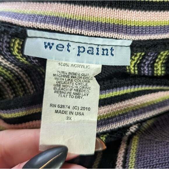 Women's Wet Paint Knit Chevron Dolman Sleeve Sweater, Size 2X - Picture 7 of 7